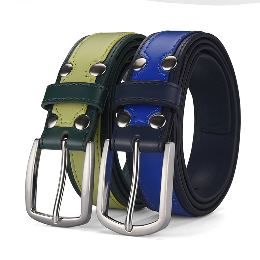 

Leather Belts for Men Vintage Jeans Cross-border for Men's Belt Color Contrast Fashion Leather Belt Men Fashion Men Simple Belt
