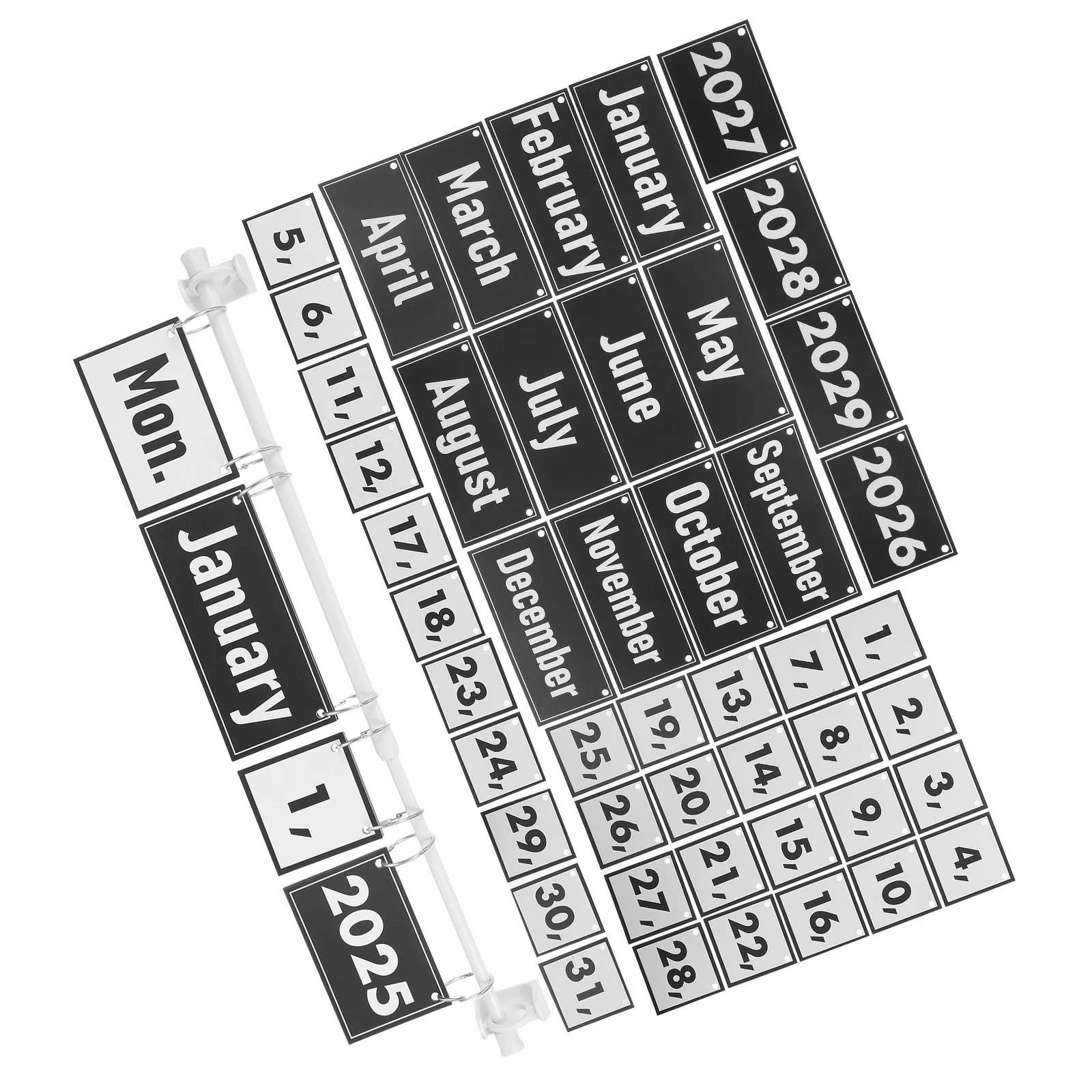 1 set 1 Set Flip Calendar Cards Classroom Bulletin Board 2025-2029 Easy Install Desk Wall Calendar Set - Teacher Organizer For