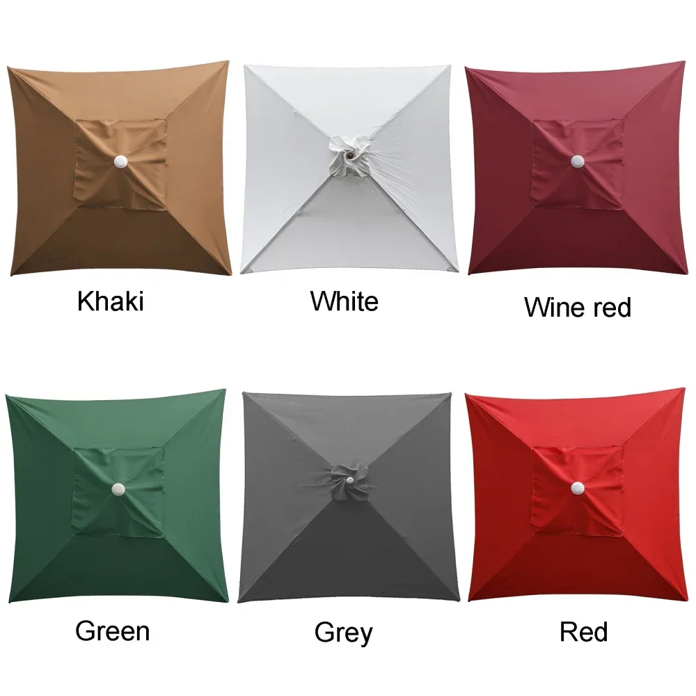 Guarda-chuva quadrado do pátio, Poliéster Parasol Canopy, Sombrinha ao ar livre do jardim, Acessórios para casa, Tampa Anti-UV, 2x2m