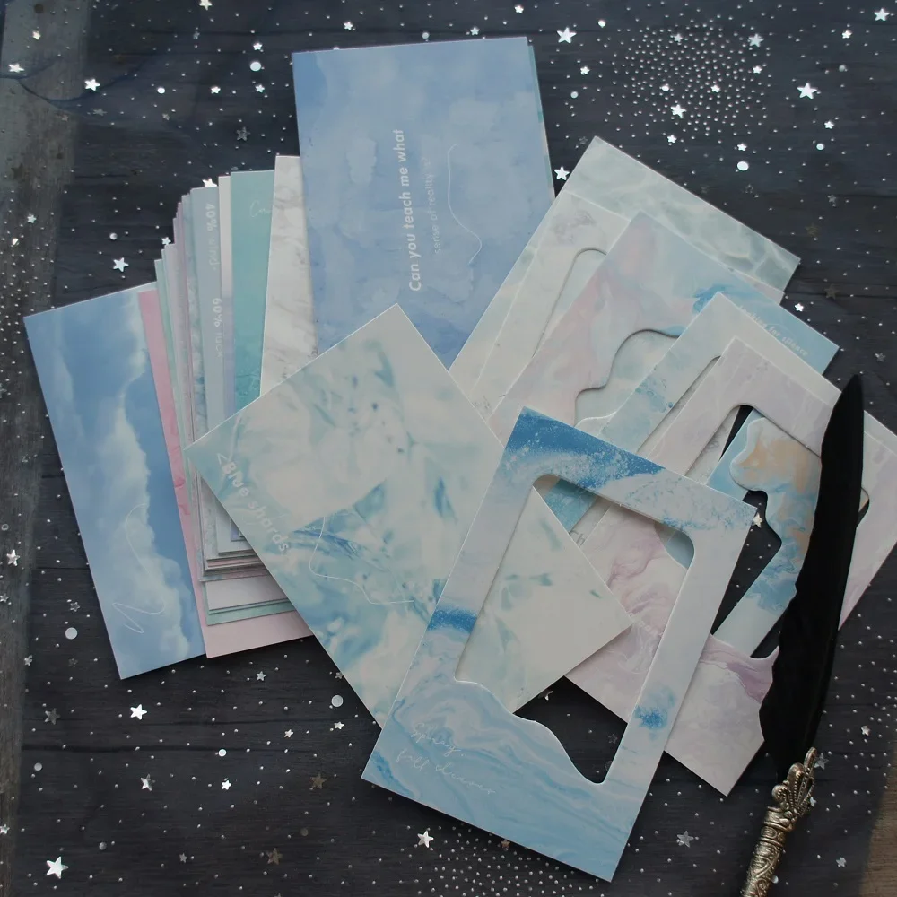 

15pcs Blue White Sky Design As Post Card Gift Greeting Cards Gift Card Party Invitation Scrapbooking Use