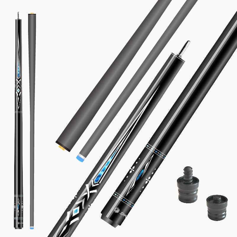 

China-Made 'Taco' Style Snooker Pool Cues Carbon Fibre Shaft with Stainless Steel Joint Maple and Carbon Fiber Cue Stick