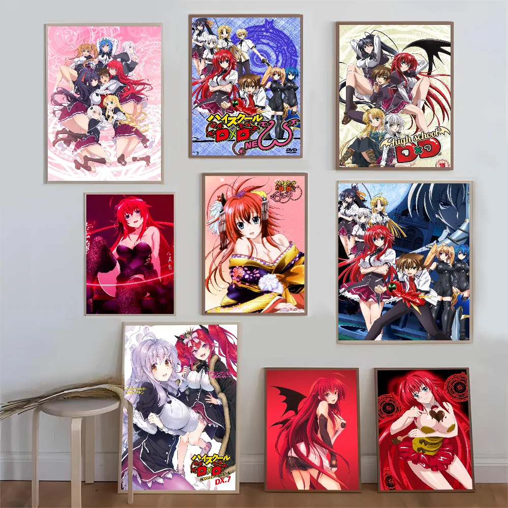 Anime High School DXD Classic Vintage Posters HD Quality Wall Art Retro Posters for Home Room Wall Decor