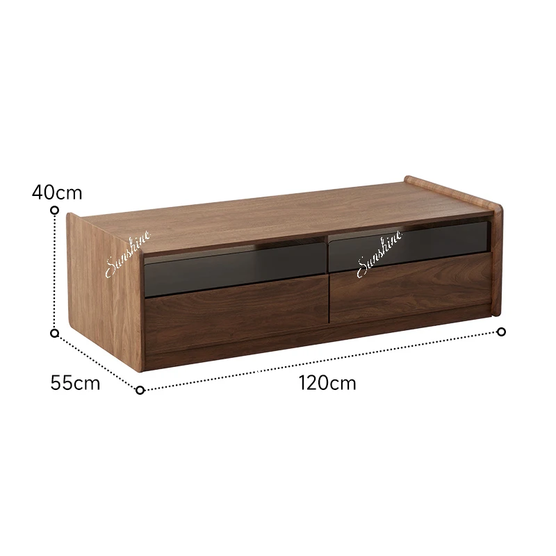 Modern size apartment simple solid wood coffee table creative locker side table
