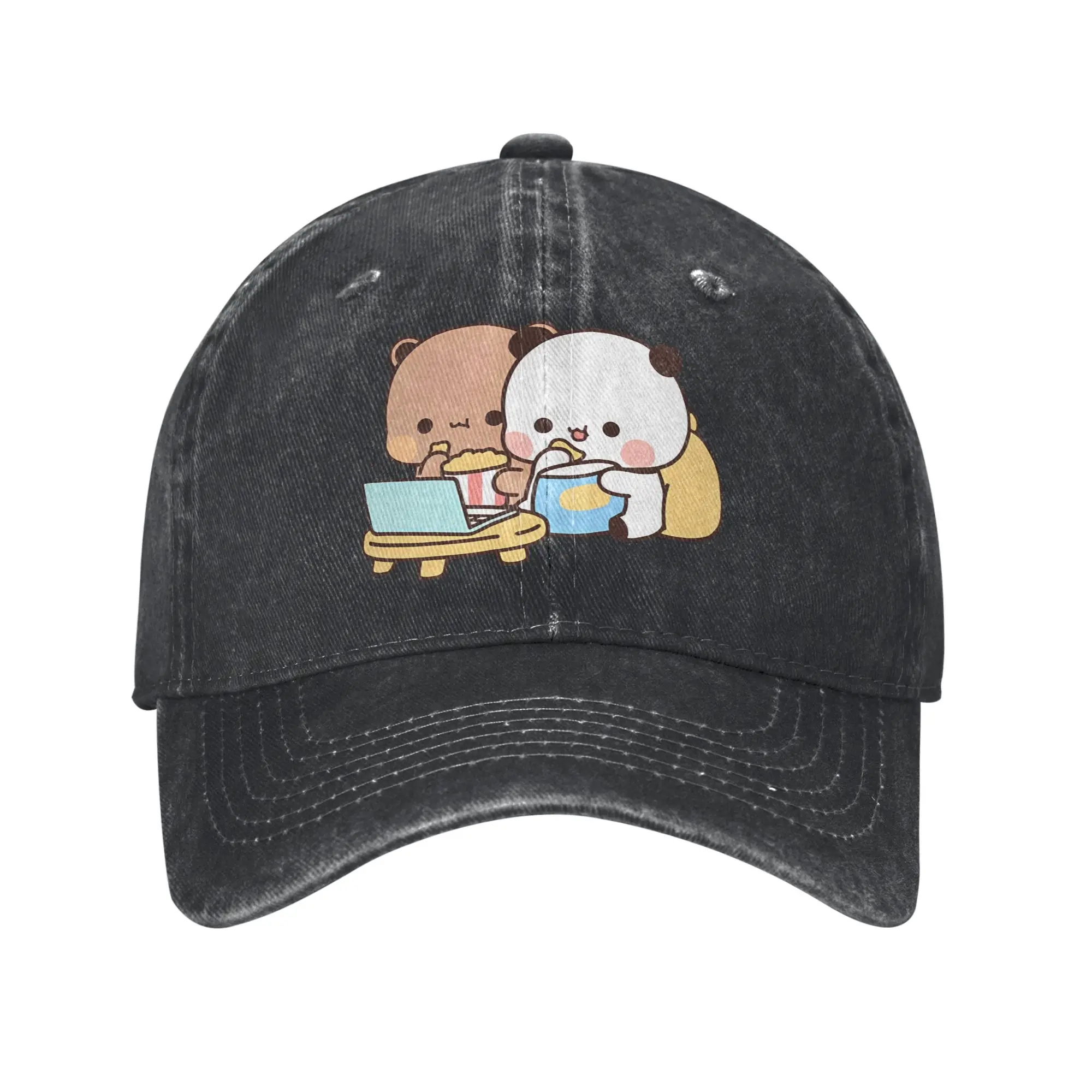 DuDu Bear and BuBu Panda watching movie together Fashion Baseball Cap  Snapback Caps Men  Motorcycle Riding Caps Men