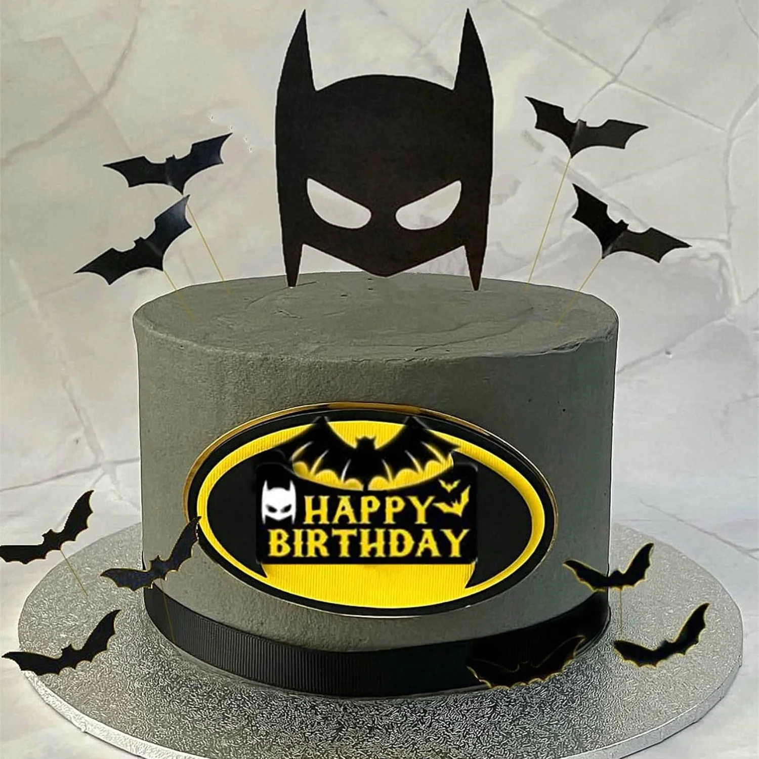 LaVenty Superhero Cake Decoration Bat Cake Topper Superhero Birthday Party Decoration Superhero Party Favors - Image 2