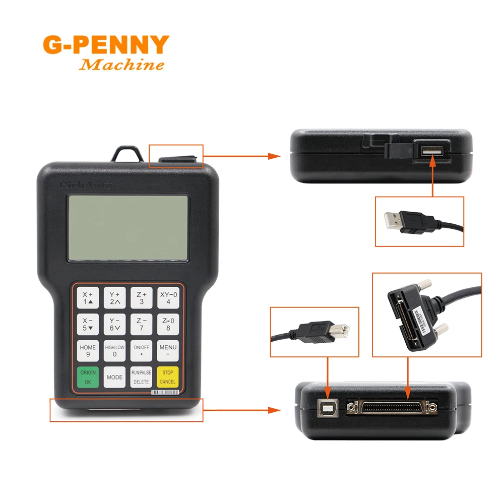 Vận Chuyển Miễn Phí! RichAuto DSP A11 Bộ Điều Khiển CNC Kênh Không Dây Router Khắc Tay Cầm Motion