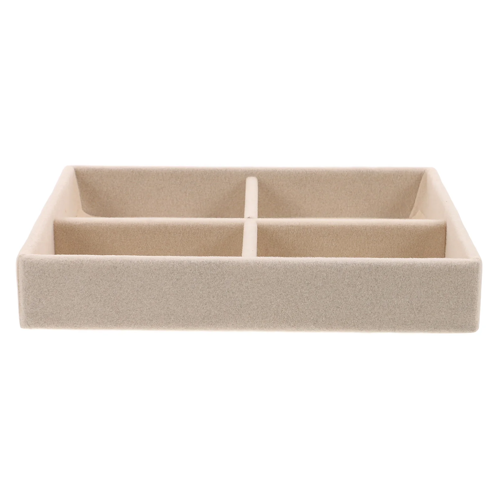 Jewelry Display Tray Ring Necklace Earring Bangle Organizer Storage Case for Jewelry Showcase Small 4 Grids Tray for Home and Re