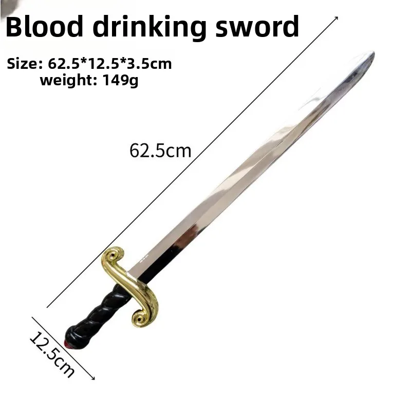 Miecz treningowy średniowieczny 70 cm / 27,56 cala, plastikowy model katany do cosplayu, rekwizyty do treningu gier, gadżety, zabawka kolekcjonerska, rękodzieło sportowe.
