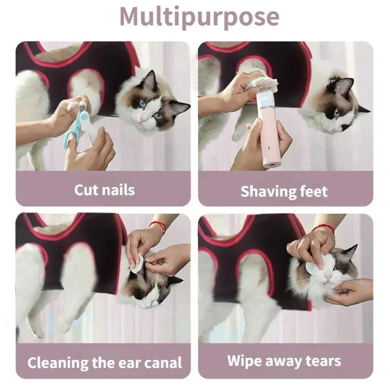 Tierpflege-Hängematte: Haltegurt für kleine Hunde und Katzen zur Ohren-/Augenpflege und Nageltrimmung – Detail 7