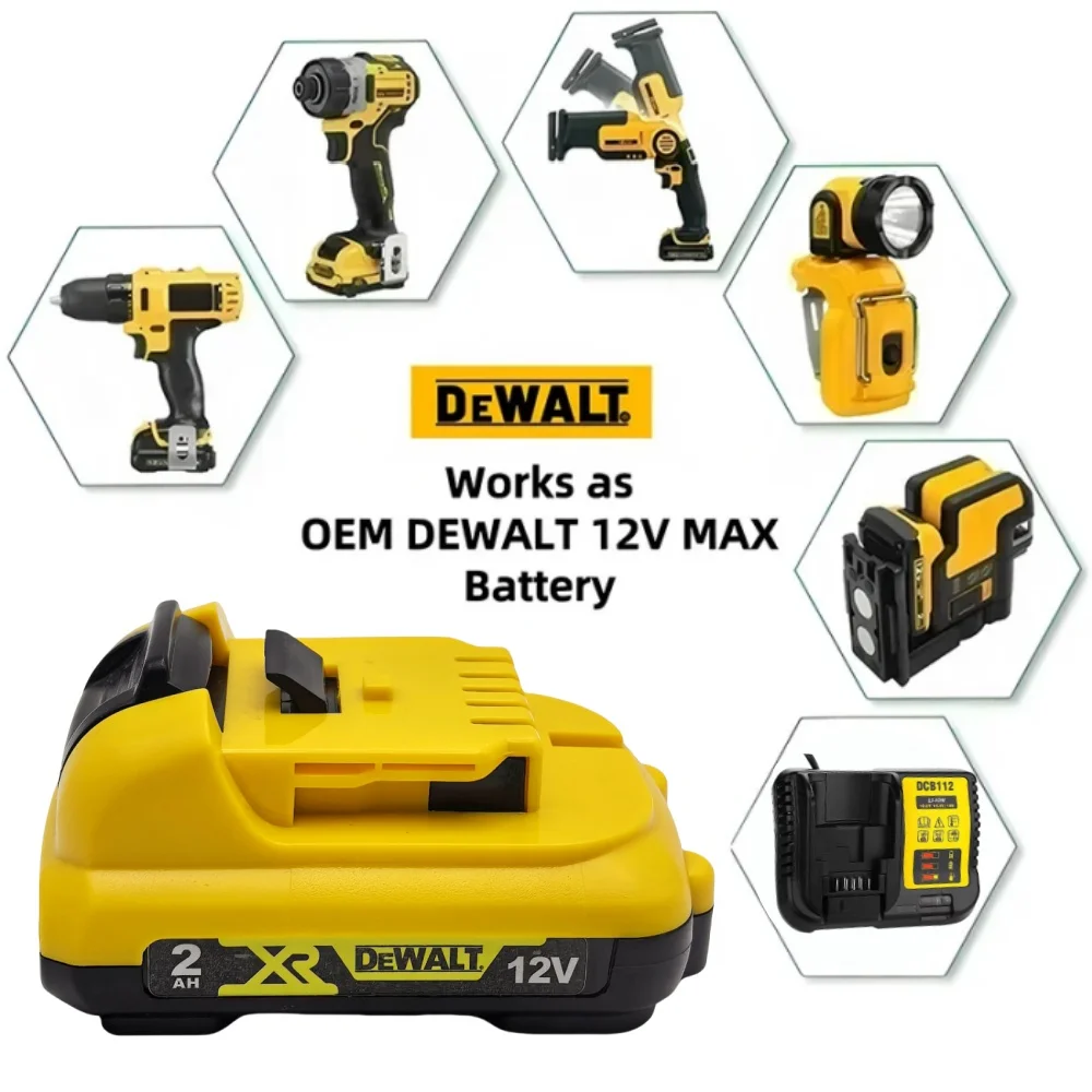DEWALT 12V Lithium-Ion Battery Compatible with DCB123 DCB125 DCB124 DCB122 DCD710 Power Tool - 2.0Ah 3.0Ah New view 4