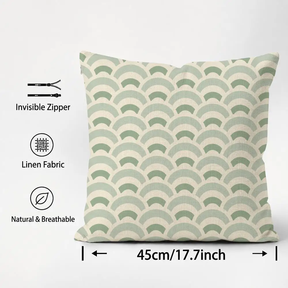 Aesthetic L-Light G-Green F-Fresh S-Style Cushion Cover Cushion Covers Natural Linen Breathable Sofa Bedroom Decor Pillowcase