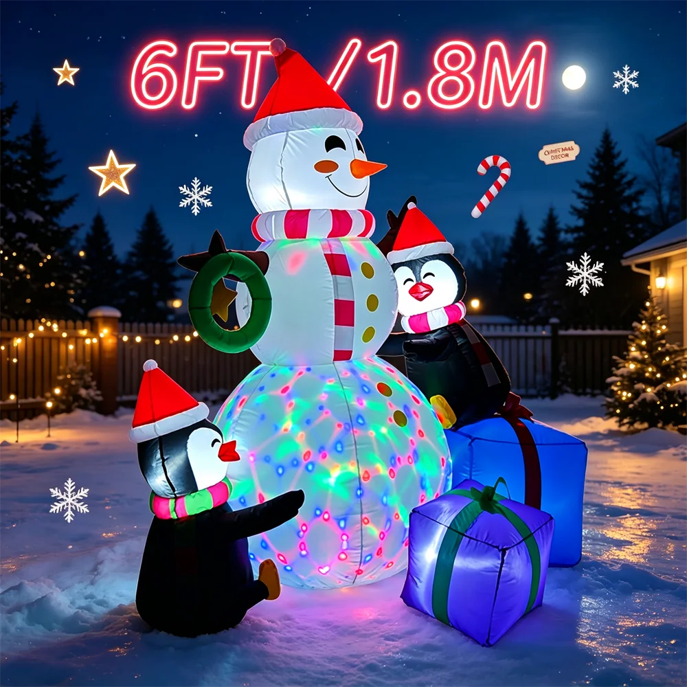 6 FT Lighted Christmas Inflata - đánh giá và giá Christmas Lights Outdoor