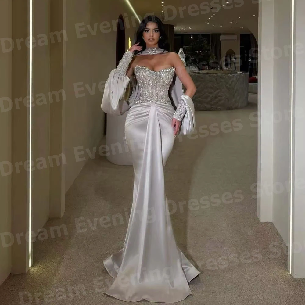 2026 Luxuriöse, bezaubernde Meerjungfrauen-Abendkleider für Damen, maßgeschneiderte, perlenbesetzte Ballkleider, formelle Partykleider, elegante Vestidos Para Mujer