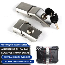 FOR 36L-100L Motorcycle Aluminum Alloy Tail Box Lock Cylinder Core 2 Keys Upper Lower Locks Top Case Luggage Trunk Accessories