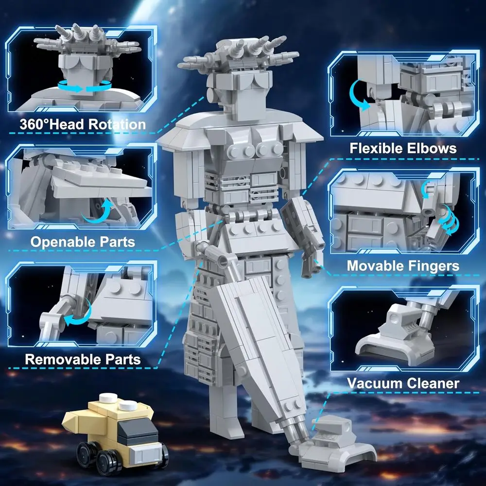 Spaceballs Eagle 5 Mega Maid Juego de construcción para todas las edades, compatible con LEGO, ideal regalo festivo (1068 piezas)