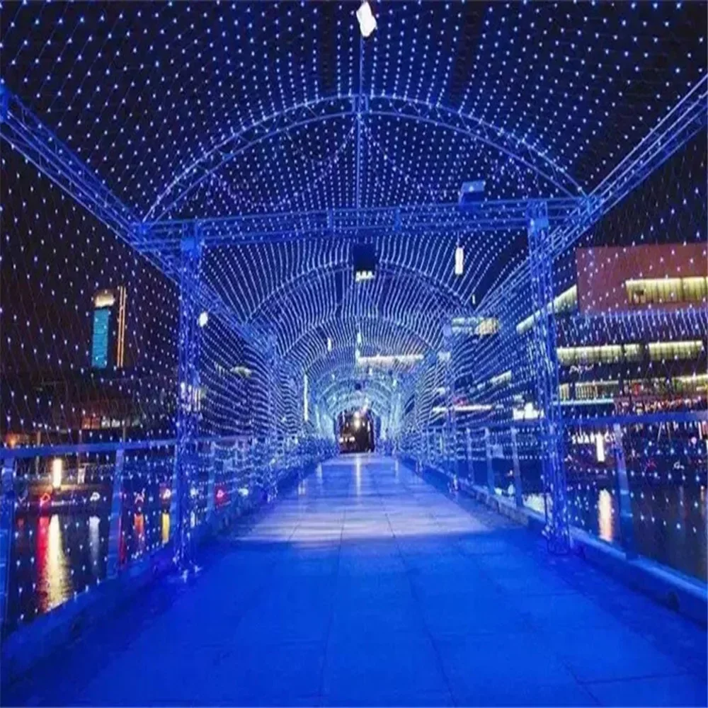 6x4M 3x3M LED Net Mesh Light Christmas Window Curtain String Light Outdoor Fairy Light Garland for Wedding Holiday Decor Lamp