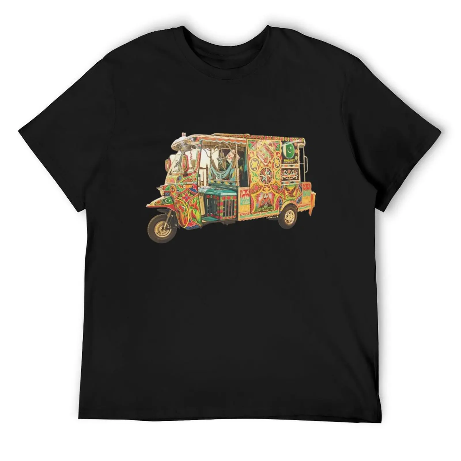 Truck Art Unique Style - Desi Touch - Qingqi Rickshaw - Pakistani Local Transport T-Shirt Blouse blacks mens designer clothes