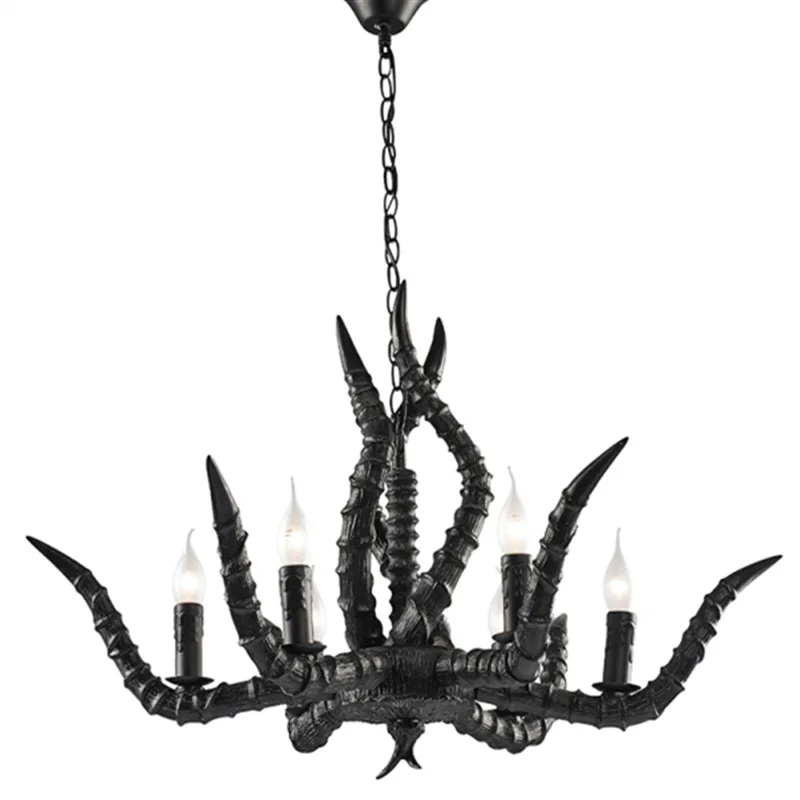 

European retro American living room dining room coffee shop new croissant lamp six heads