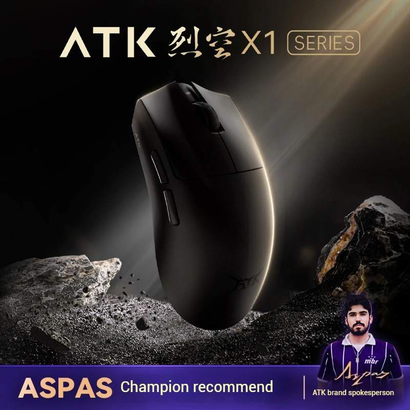 ATK X1 Ultimate Wireless Gaming Mouse Customized Paw3950ultra 8k Polling Rate 2.4g 0.3ms 500mah 750IPS 42000DPI Laptop Pc