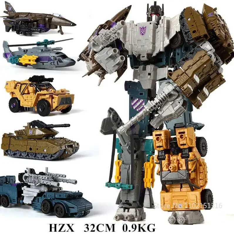 Juguetes de robots de transformación 6 en 1, HZX, Defensor, Bruticus, Superion, Devastator, IDW, 5 en 1, 6 en 1, sin caja, juegos de figuras de acción KO