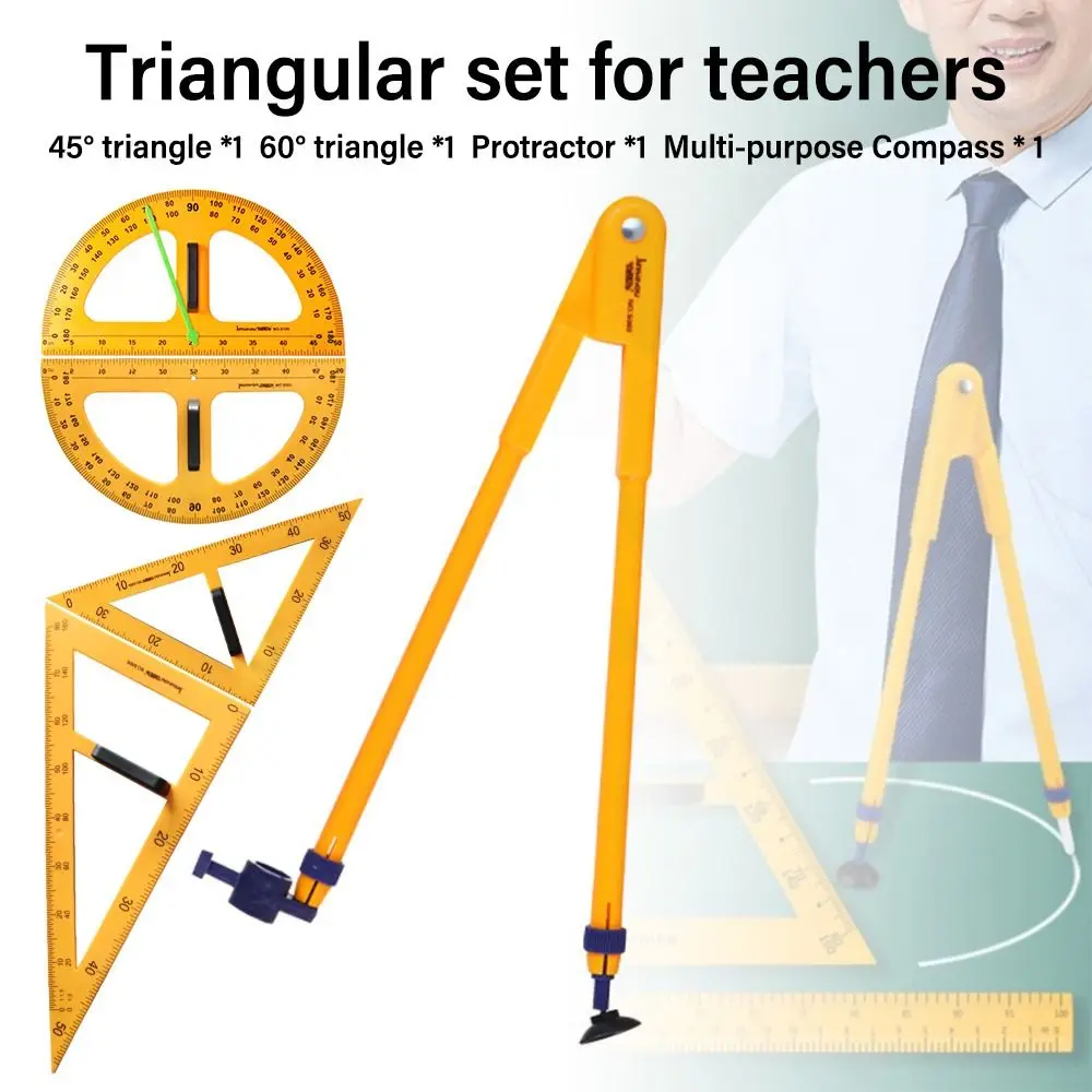 Professional Large Triangular Ruler Multi-Size Math Geometry Angle Protractor Multifunction Teaching Aid Tools School Office