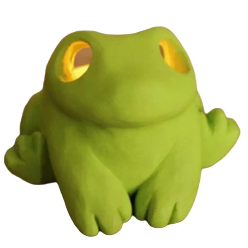 M02K-Frog Candle Holder Table Centerpiece Decor Big-Eyed Frog Candlestick Holder Tabletop Tea Light Candle Stand