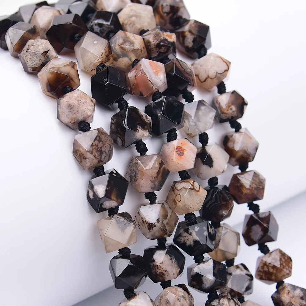 

Натуральные бусины APDGG из черного хризантемового коралла и нефрита, 16,5 дюймов, для изготовления украшений своими руками