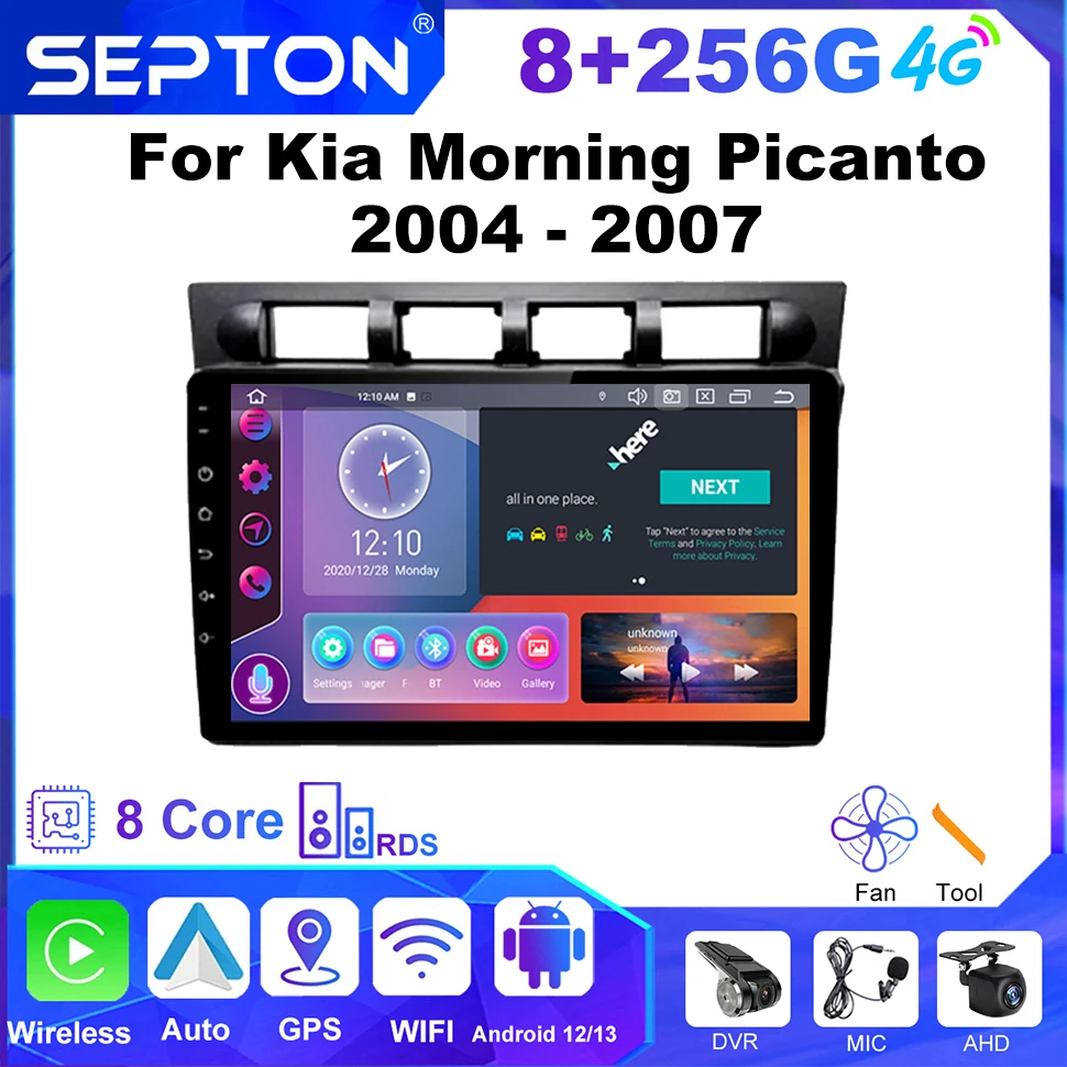 

SEPTON Android Auto Car Rdio for Kia Morning Picanto 2004 - 2007 8core 4G GPS Navi DSP BT QLED Automotive Multimedia Player 2Din