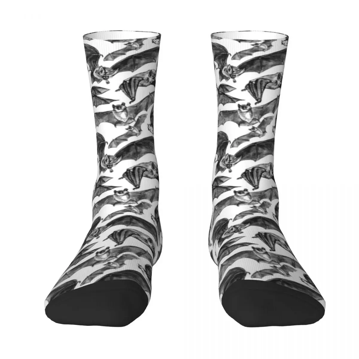 Bat Pattern Socks Winter Spooky Flying Bats Stockings Modern Women Men Warm Soft Socks Custom Running Non Slip Socks