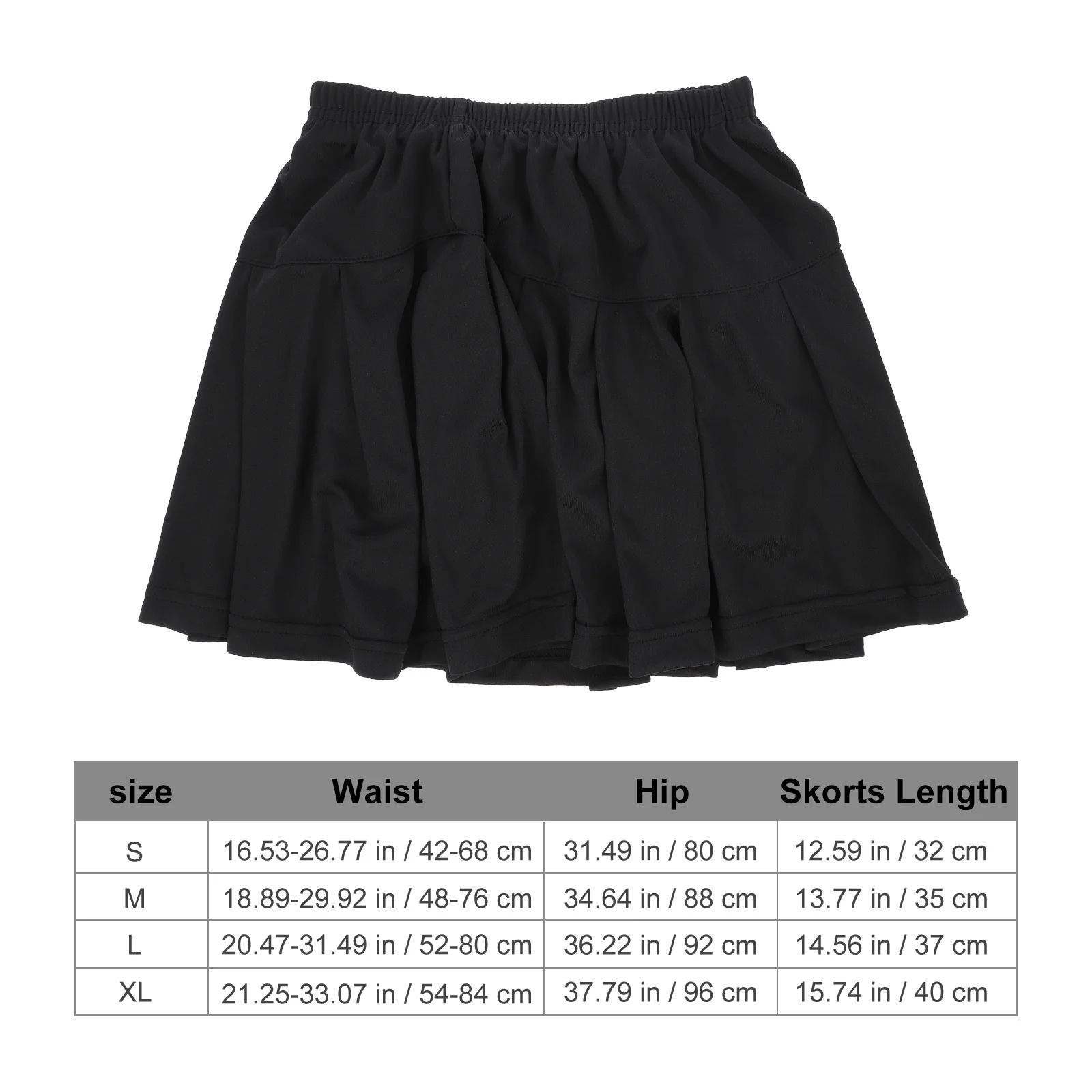 

Girls Tennis Skorts Black Pleated High Waist Fitness Sports Shorts Skirt Running Yoga Jogging Badminton Pong Pleated Short Skirt