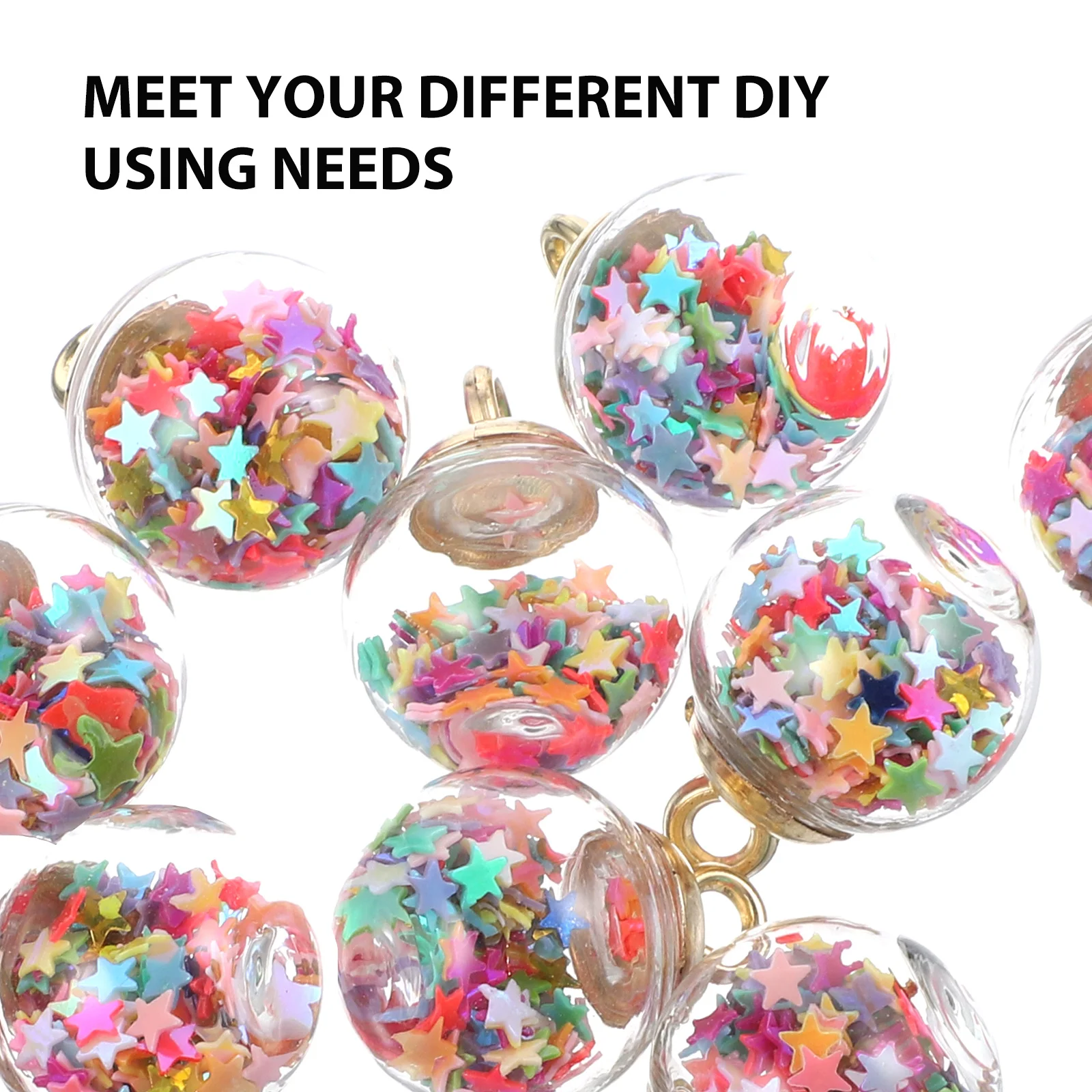 

10Pcs Round Glass Balls Charms Clear Hanging Pendants DIY Jewelry Making Earrings Necklaces Bracelets Accessories