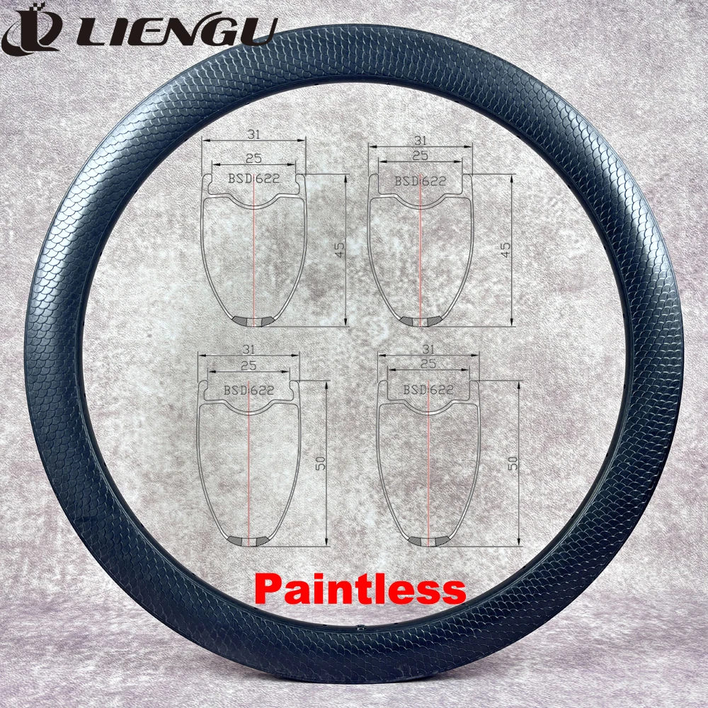 

Cloud UD Appearance Paintless 700C Bike Carbon Rim 45mm or 50mm Depth 31mm Width T800 T1100 Gravel Bicycle Wheel