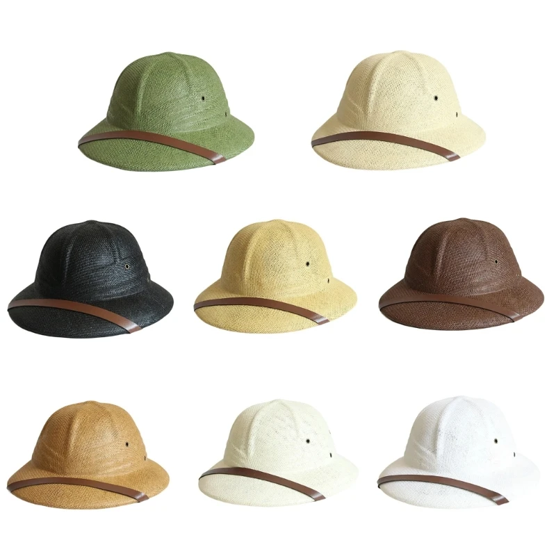 

31KD Breathable PU Belt Bucket Hat for Women Daily Wear Beach Vacation Hat Travel Fisherman Hat for Leisure Outfits Daily Use