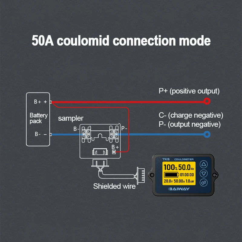 TK15 Coulomb Meter 8-120V 50A/100A/350A Professional Precision Battery Capacity Tester for E-bike/Balance Car/Cleaning Machine