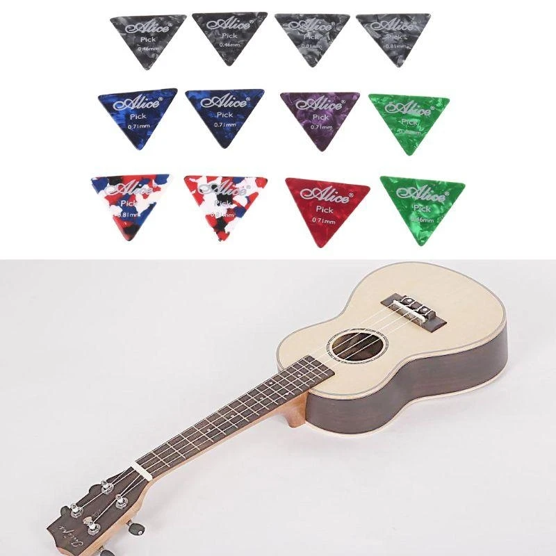 

77UF 12 Pcs Plastic Guitar Picks Plectrums Big for Triangle Pick for Strumming Folk