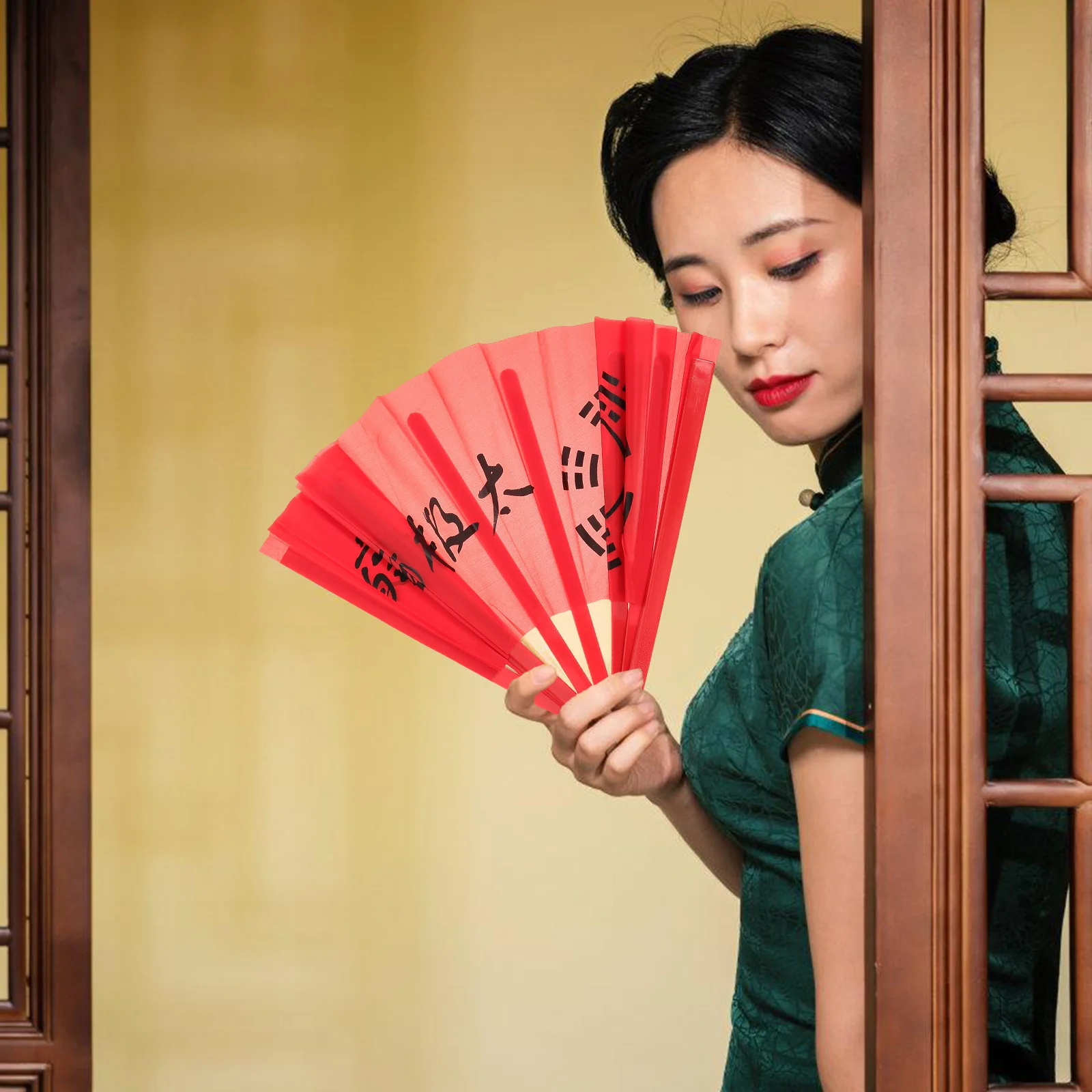 

Sturdy Chinese Kung Fu Folding Hand Fan Multi Purpose for Dancing Party Performance Stage Decorative Accessory