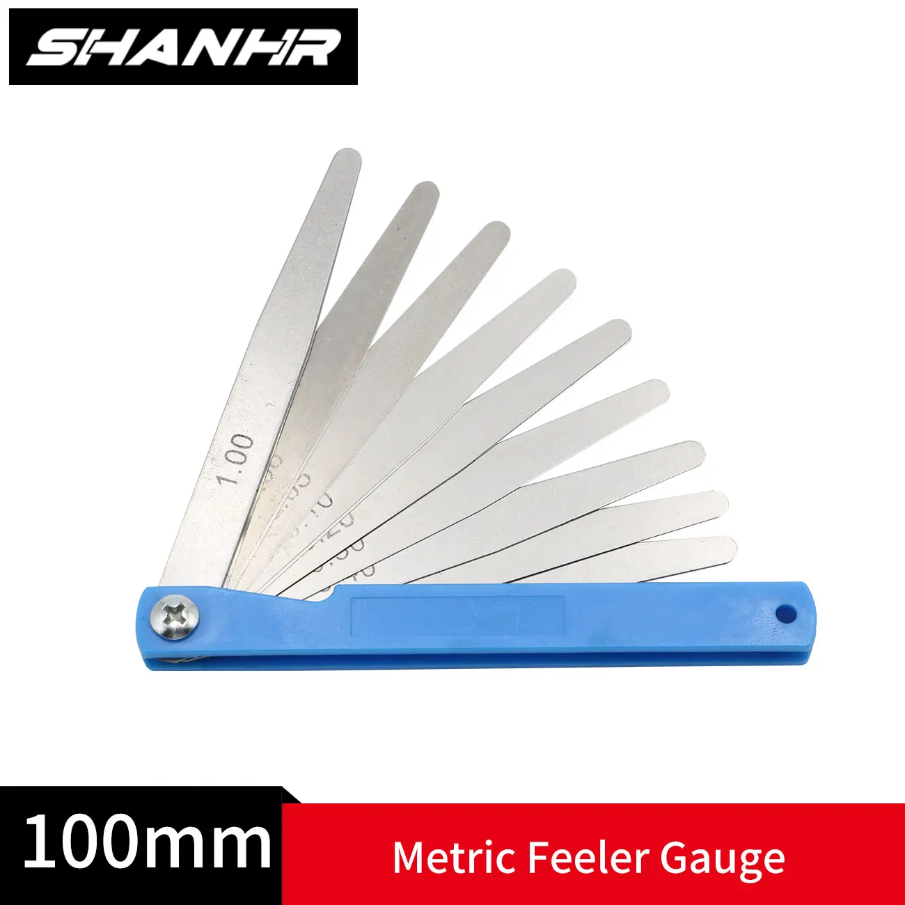 SHANHR 0.02-1.00mm Metric Gap Measure Feeler Gauge Tool Silver Color