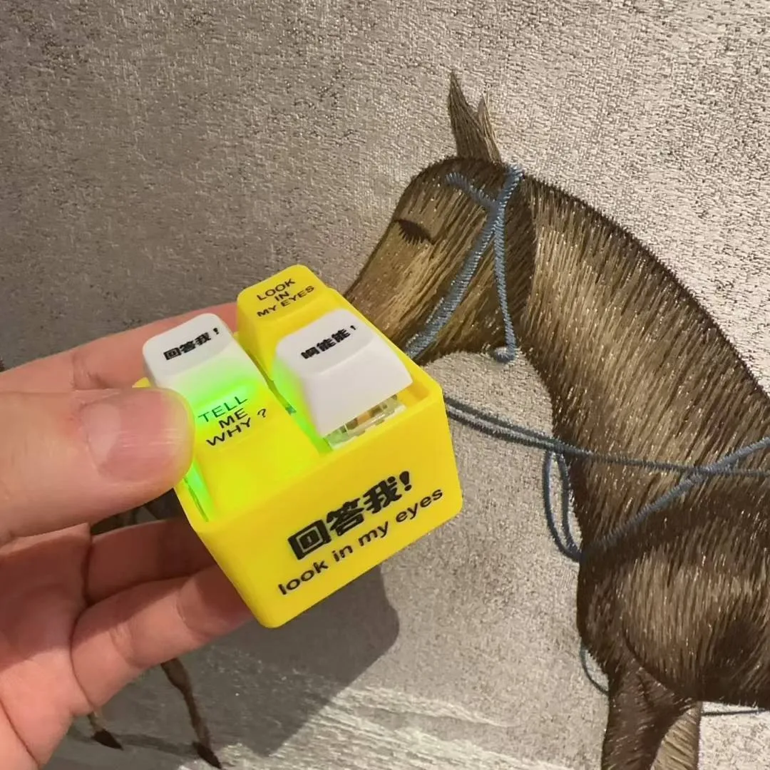 Funny Look In My Eyes Button Click Toy Kids Stress Relief Keyboard Toy Audible Glowing EDC Mechanical Keyboard Fidget