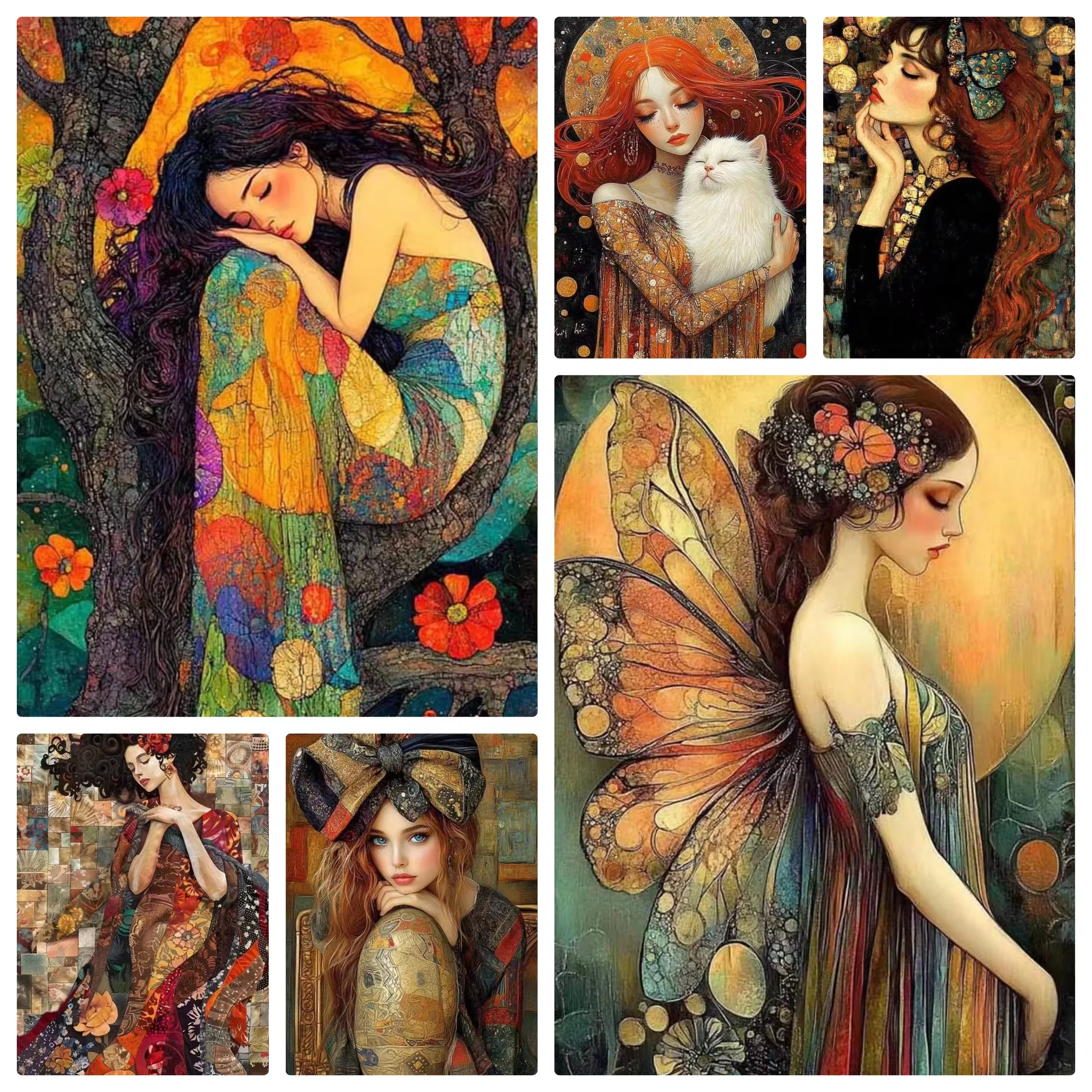 Women Bags Europe - Dipinto Diamantato Fai-da-Te Art Nouveau, Ritratto