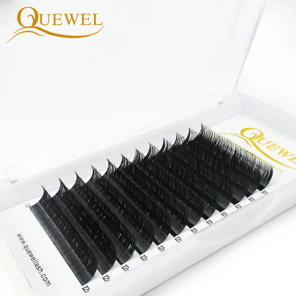 Ресницы Quewel индивидуальные для наращивания, накладные норковые ресницы, профессиональные ресницы оптом, одиночные ресницы для макияжа, реснички легкие мягкие
