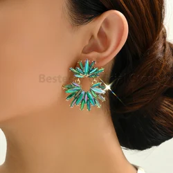 Geometric Shiny Middle East Design Elegant Luxury Earrings For Women Europe America Trend Statement Ear Jewelry Accessories Gift