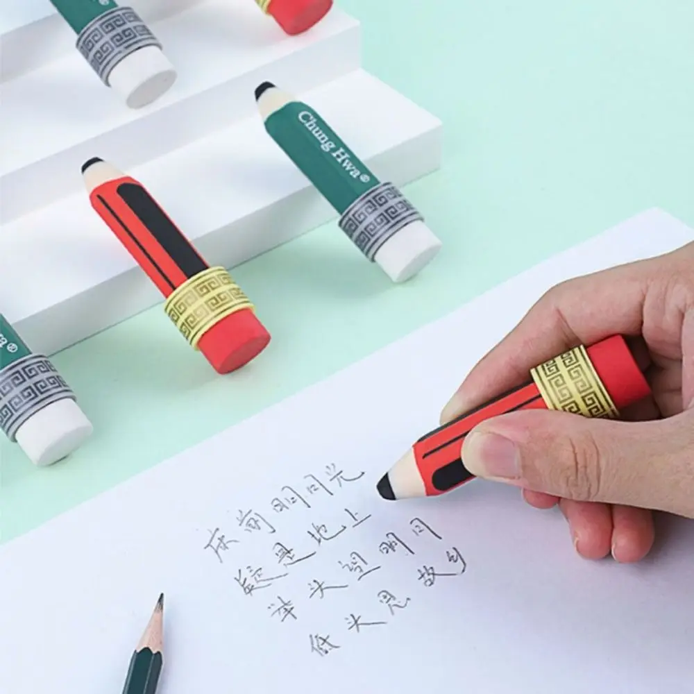 

Less Rubber Debris Pencil Wiping Eraser Writing Drawing Pencil Shape Art Pencil Eraser Good Flexibility Handwriting