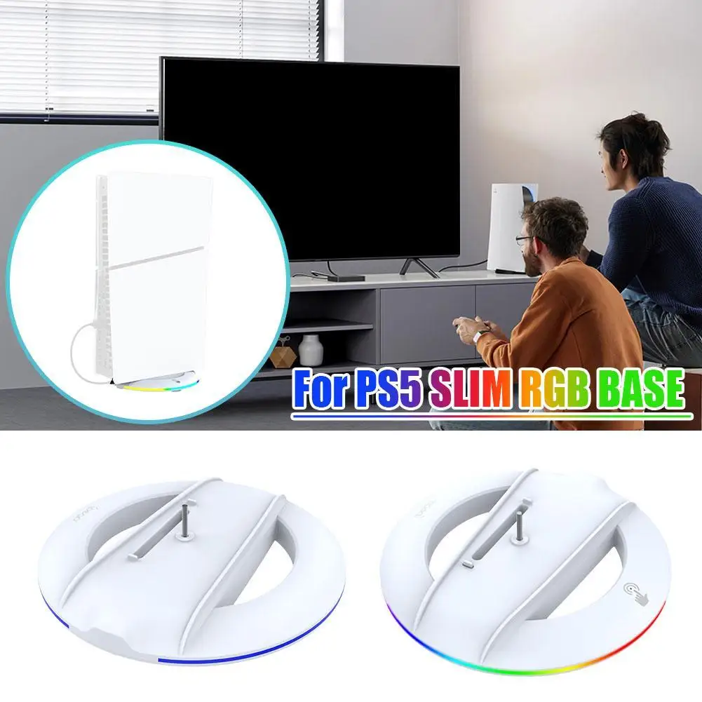 For PS5 SLIM RGB Base Console Vertical Bracket Optical Drive/digital Version Base Bracket With Atmosphere RGB Light