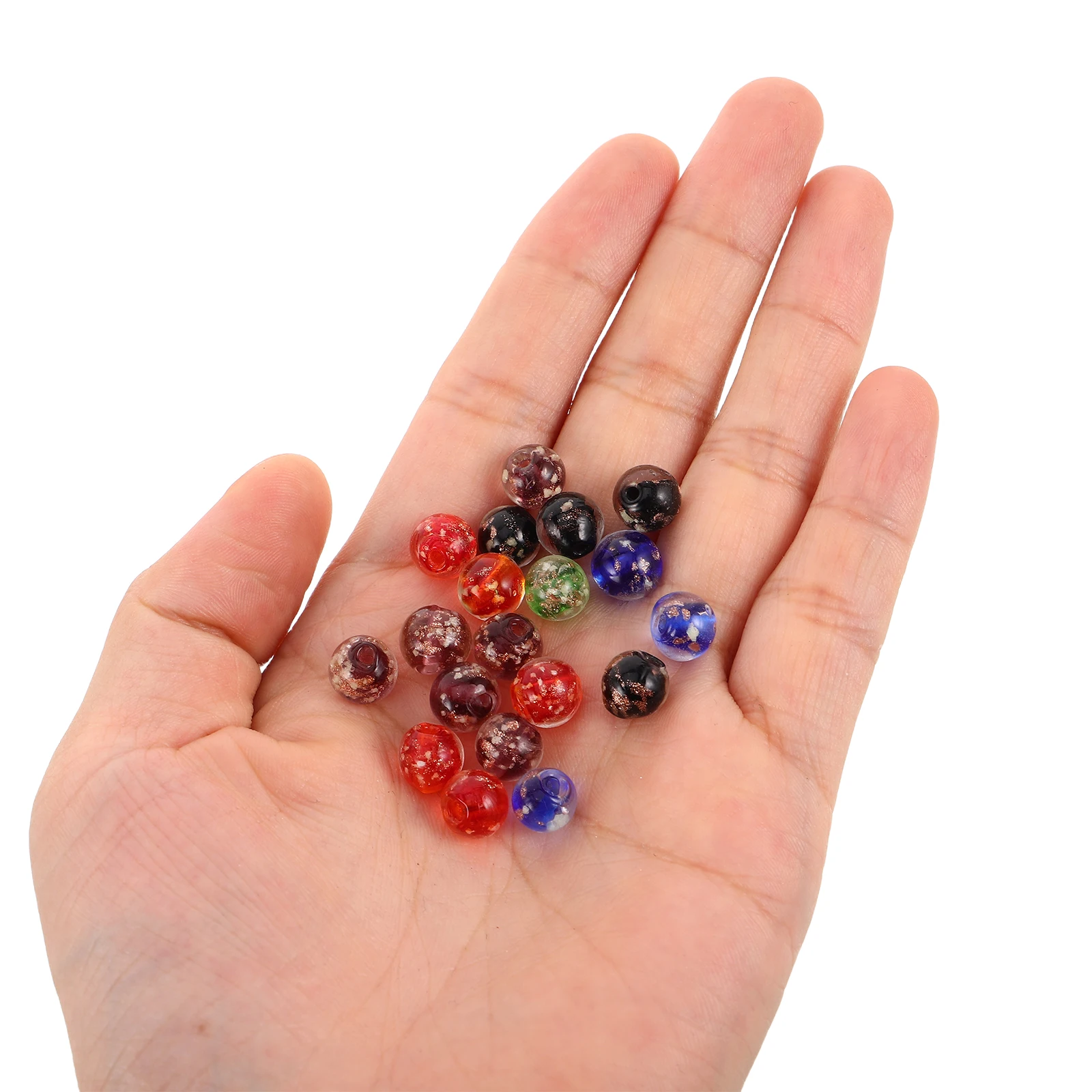 

50 Pcs Luminous Glass Bead Glow-in-the-dark Beads Crystals for Crafts Necklace Mixed