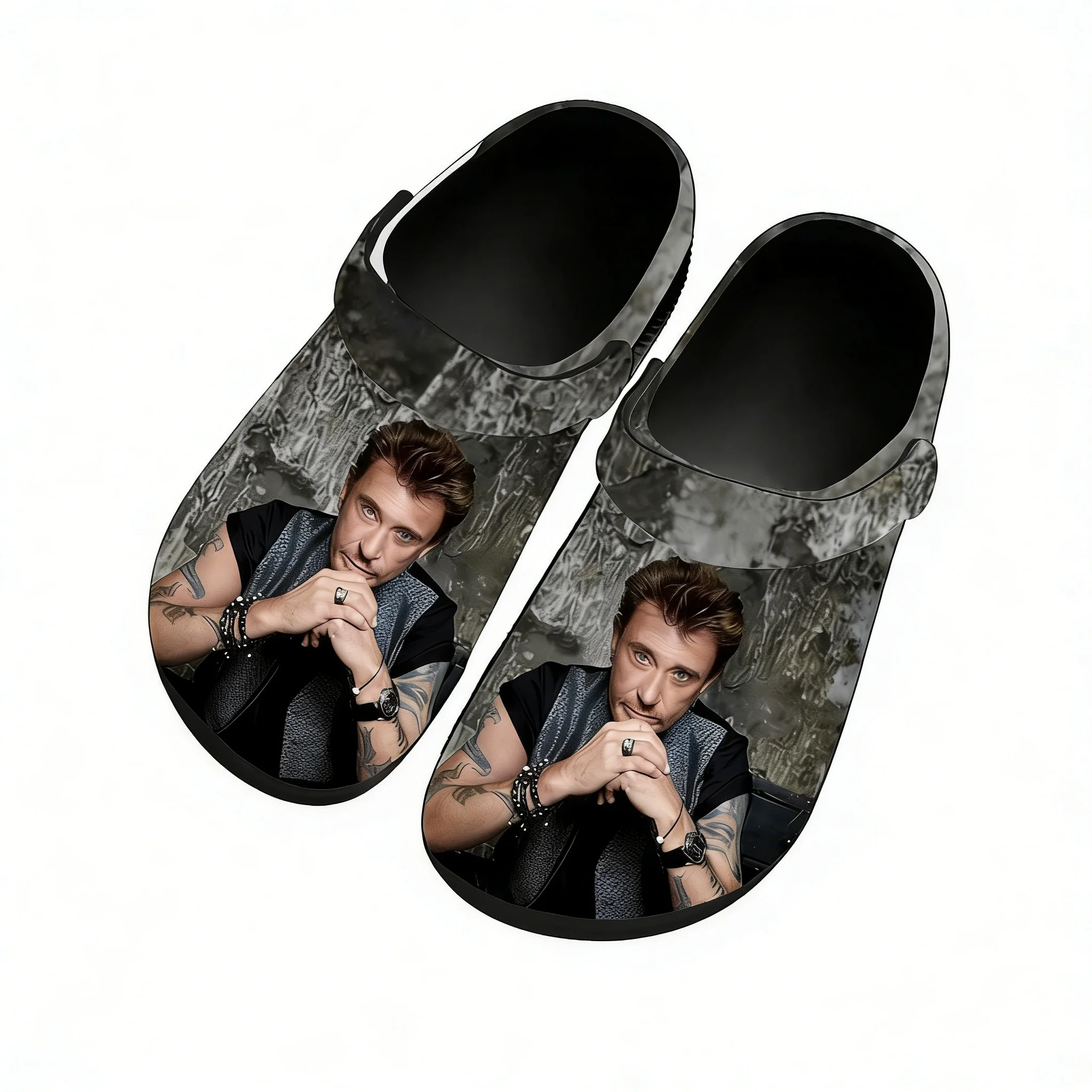 

Johnny Hallyday Water Shoes Home Garden Clogs Mens Women Youth Boy Girl Sandals Custom Breathable Hole Slippers Black
