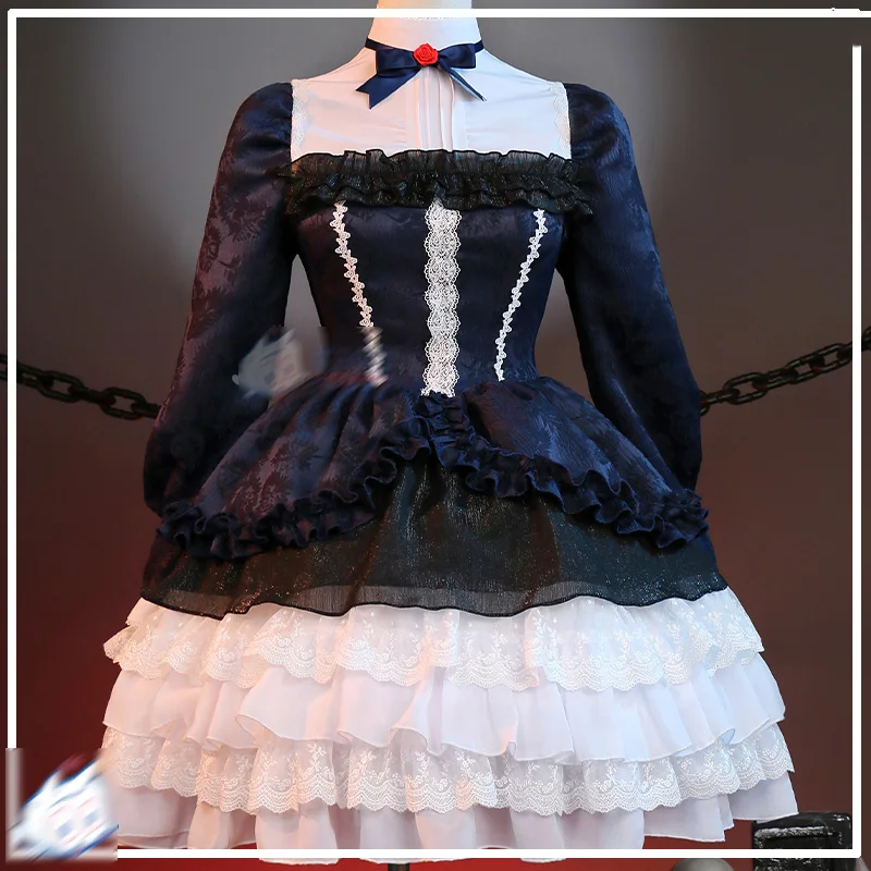 Anime Another Cos Misaki Mei Cosplay Retro Gothic dark Lolita Dress Layer Puffy Female Cake Dress Costume