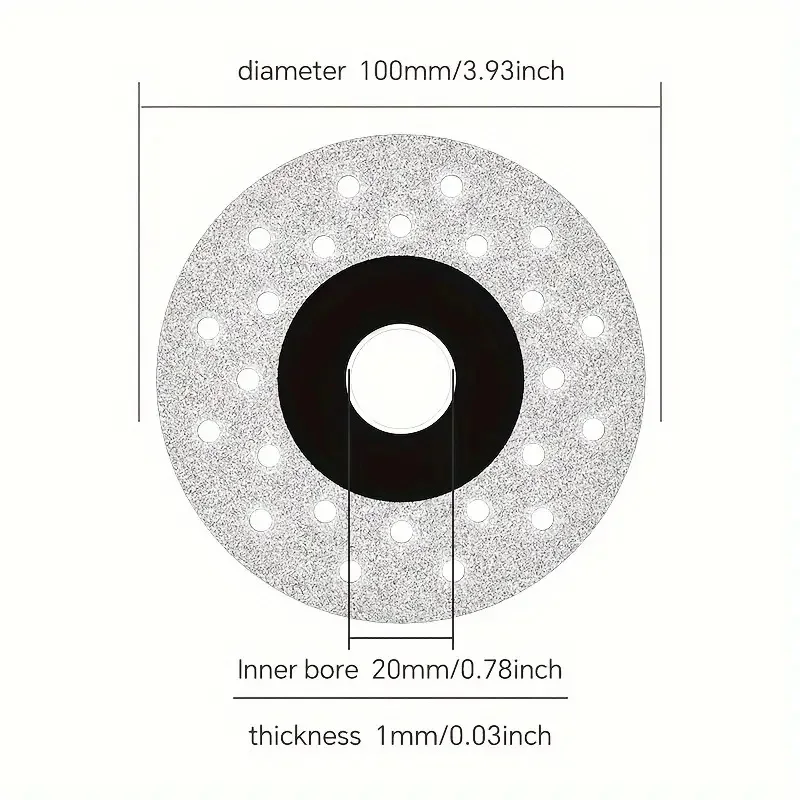 1PC 100mm Diamond Dry Cutting Disc Ultra-Thin Porcelain Rock Slab Saw Blade For Stone Glass Marble Chamfering Cutting Tools