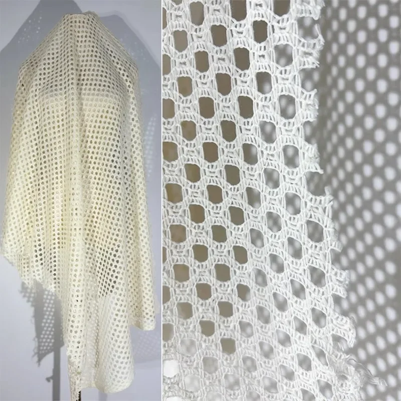 Circular Woven Hollow Fabric Transparent Lace Creative Handmade Mesh Clothing Designer Diy Sewing By The Meter Wholesale Cloth