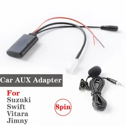 Car Bluetooth AUX Adapter Wireless Audio Phone Call Hands Free Microphone For Clarion Radio for Suzuki Swift Vitara Jimny