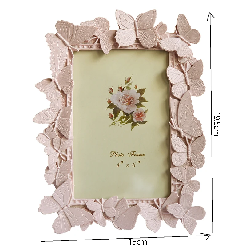 Pink Butterflies Resin Photo Frame 4 By 6 Rectangle For Home Indoor Tabletop Decoration - Image 6